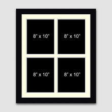 Load image into Gallery viewer, Multi Photo Picture Frame with 4 Apertures for 8x10 Photos in a 22mm Black Frame - Multi Photo Frames
