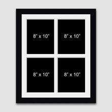 Load image into Gallery viewer, Multi Photo Picture Frame with 4 Apertures for 8x10 Photos in a 22mm Black Frame - Multi Photo Frames
