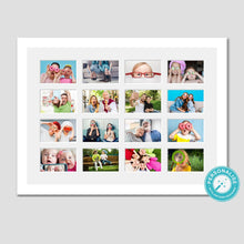 Load image into Gallery viewer, Personalised Photo Collage Printed and Framed for 16 Photos - White Frame - Multi Photo Frames
