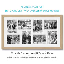 Load image into Gallery viewer, Photo Collage Frames - Set of 3 Multi Photo Frames in Oak Veneer - Multi Photo Frames

