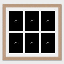 Load image into Gallery viewer, Picture Frame holds 6 certificates or photos in an Oak Veneer Frame - Multi Photo Frames

