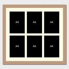 Load image into Gallery viewer, Picture Frame holds 6 certificates or photos in an Oak Veneer Frame - Multi Photo Frames
