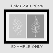 Load image into Gallery viewer, Picture Frame to hold 2 A3 prints or photos in a Black Wood Frame - Multi Photo Frames
