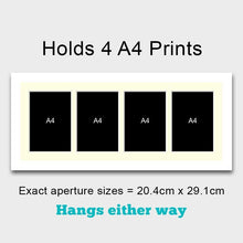 Load image into Gallery viewer, Picture Frame to hold 4 A4 photos/certificates in a White Wood Frame - Multi Photo Frames
