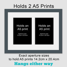 Load image into Gallery viewer, Picture Frame to hold A5 photos or prints in a Grey Wood Frame - Multi Photo Frames
