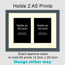 Load image into Gallery viewer, Picture Frame to hold A5 photos or prints in a Grey Wood Frame - Multi Photo Frames
